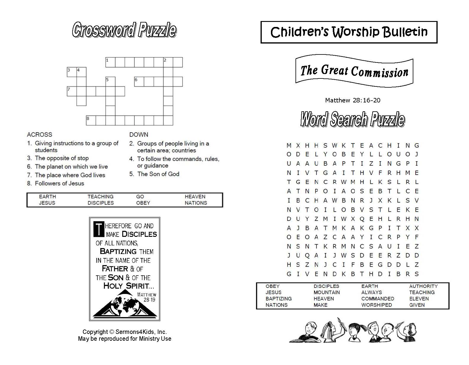 The Great Commission Activity and Lesson – Faith Family Church